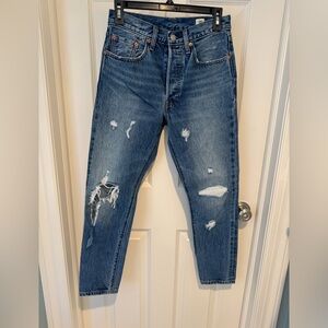 Levi’s 501s Distressed Skinny Jeanss